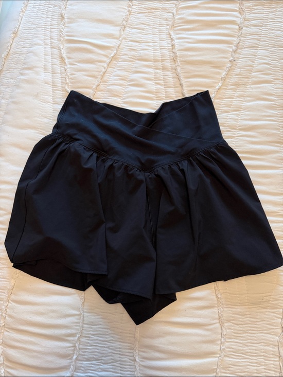 aerie Pants - aerie Black Crossover Waist Athletic Shorts